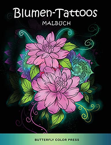 Butterfly Color Press-Blumen-Tattoos Malbuch