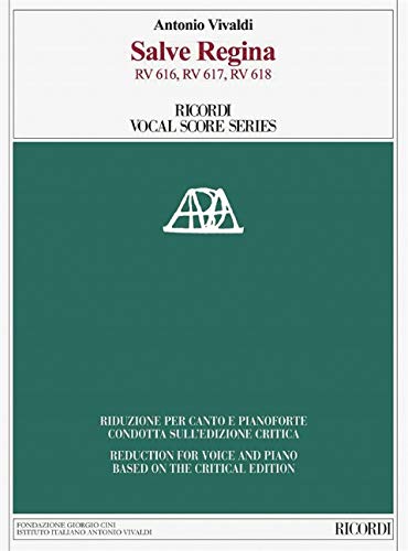 Salve Regina RV616 RV617 RV618 Vocal Score Based on the Critical Edition - Antonio Vivaldi
