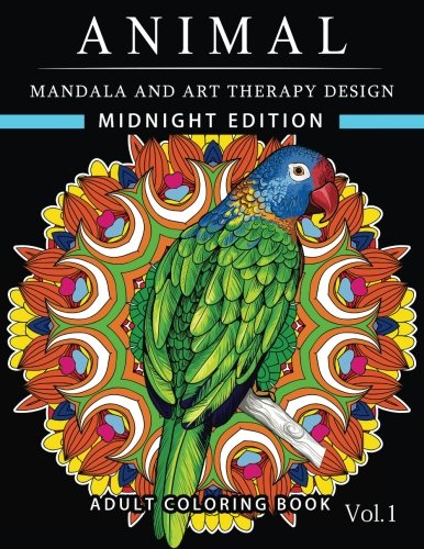 Animal Mandala and Art Therapy Design Midnight Edition