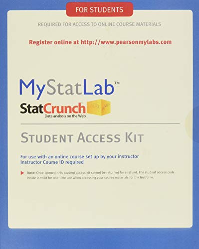Prentice Hall Pearson-Mystatlab Student Access Kit