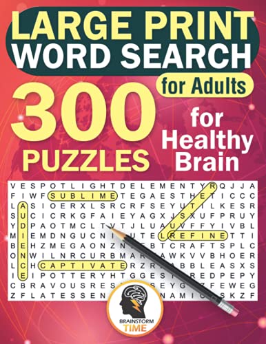 Large Print Word Search for Adults - Brainstorm Time