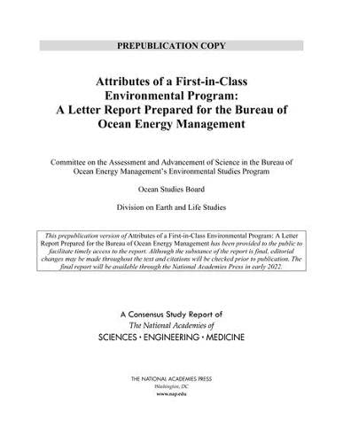 National Academies of Sciences, Engineering, and Medicine-Attributes of a First-In-Class Environmental Program