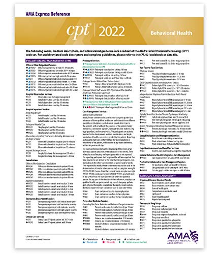 American Medical Association-CPT Express Reference Coding Card 2022