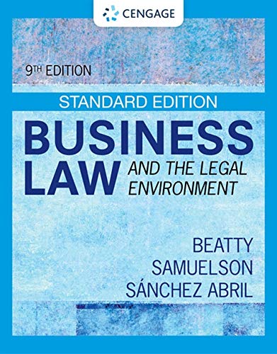 Jeffrey F. Beatty-Business Law and the Legal Environment - Standard Edition