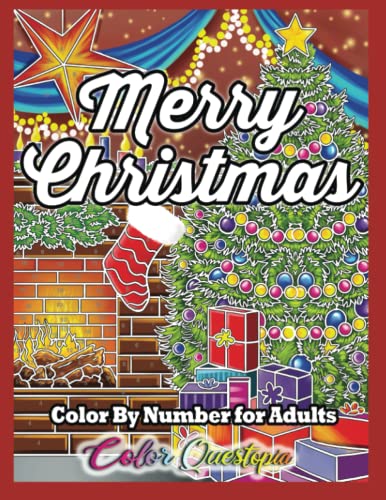 Modern Coloring Bookshop-Merry Christmas Color by Number for Adults