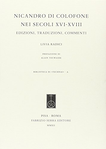 Nicandro di Colofone nei secoli XVI-XVIII - Livia Radici
